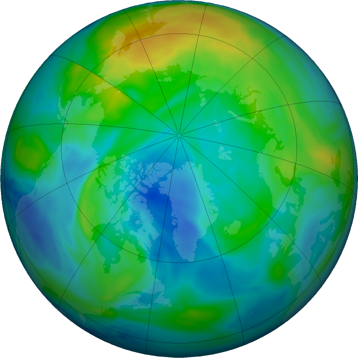 Arctic ozone map for 22 November 2017